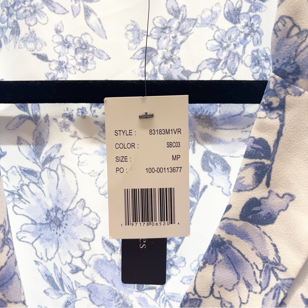 Violets & Roses Blue Floral Wrap Blouse | Size M | NEW - Picture 6 of 12